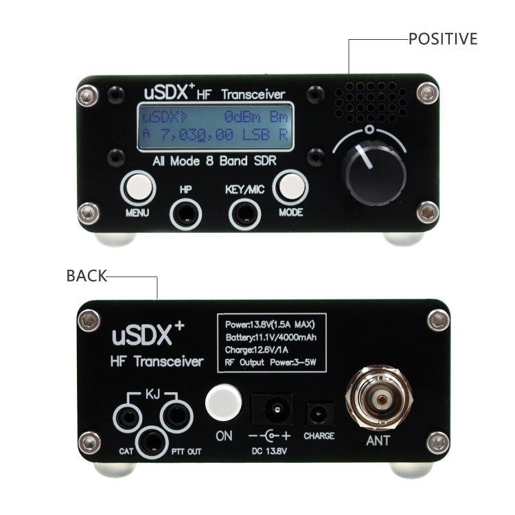جهاز إرسال واستقبال تردد عالي SDR كامل الوضع 8 نطاقات Usdr Usdx + V2 Plus HF SSB QRP، المواصفات: قابس الاتحاد الأوروبي، قابس الاتحاد الأوروبي، قابس الولايات المتحدة