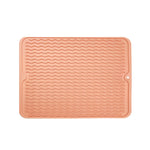 TPR Thickened Thermal Pad Wave Pattern Drain Anti-Slip Mat, Khaki Gray, Khaki Blue, Khaki Pink