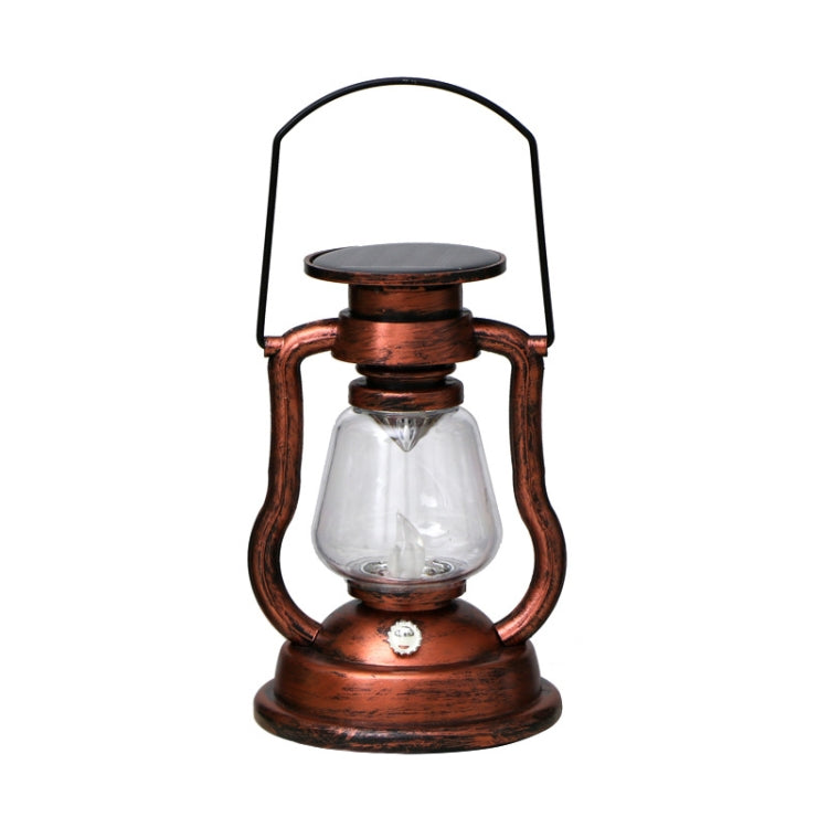 200802 Retro Solar Kerosene Lamp Shape Handheld Lamp Home Decor Flame Lamp, Bronze, Gold, Silver, Rusty, Red
