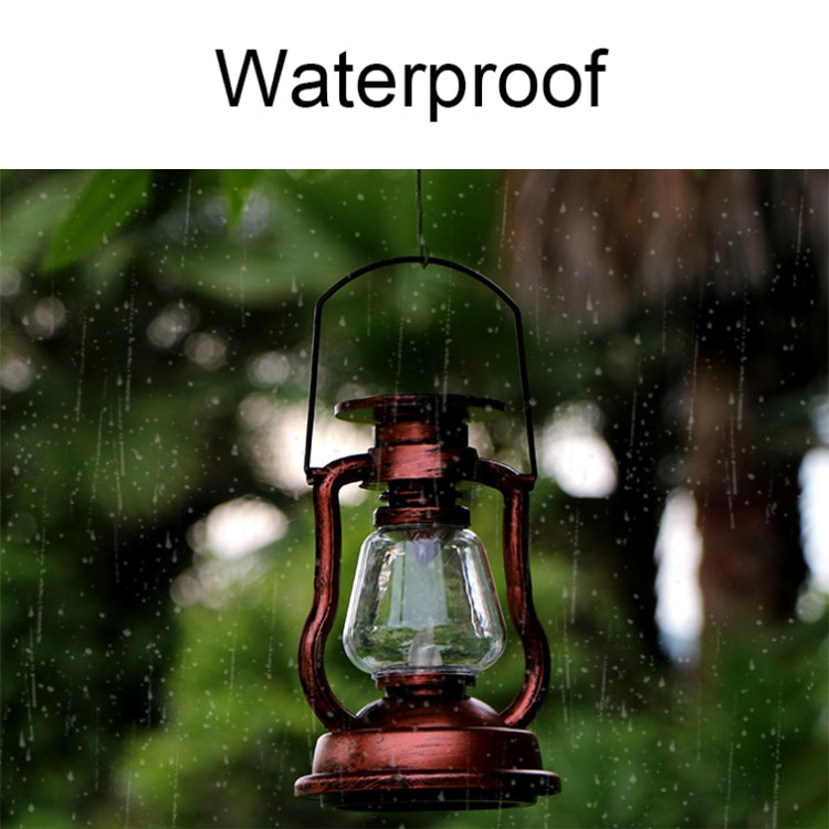 200802 Retro Solar Kerosene Lamp Shape Handheld Lamp Home Decor Flame Lamp, Bronze, Gold, Silver, Rusty, Red