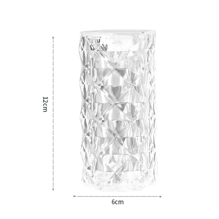 2 PCS SF-001A 1.5V Rose Ambient Light Bedside Crystal LED Desk Lamp, 2 PCS  Yellow Light Without Humidifier, 2 PCS  White Light Without Humidifier