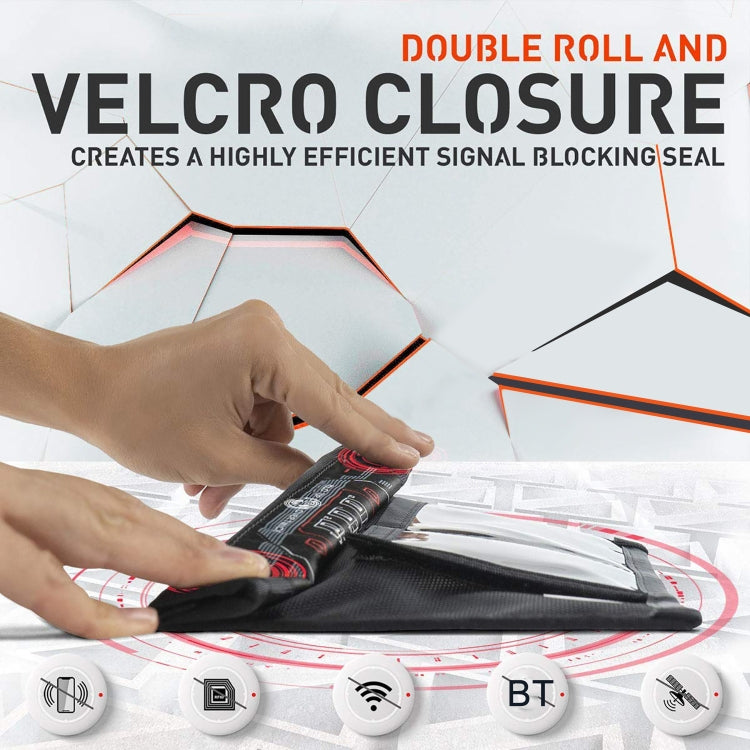 Rolled Edge Cell Phone Tablet RFID Privacy Protection Bag Car Key Signal Shielding Bag, Rolled Edge  9.5 x 9.75 inch
