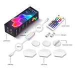 Gaming Ambient Light Smart Chiclet Backdrop Quantum Wall Light, Versions:, 3pcs Bluetooth, 6pcs Bluetooth, 10pcs Bluetooth, 12pcs Bluetooth, 3pcs WIFI, 6pcs WIFI, 10pcs WIFI, 12pcs WIFI