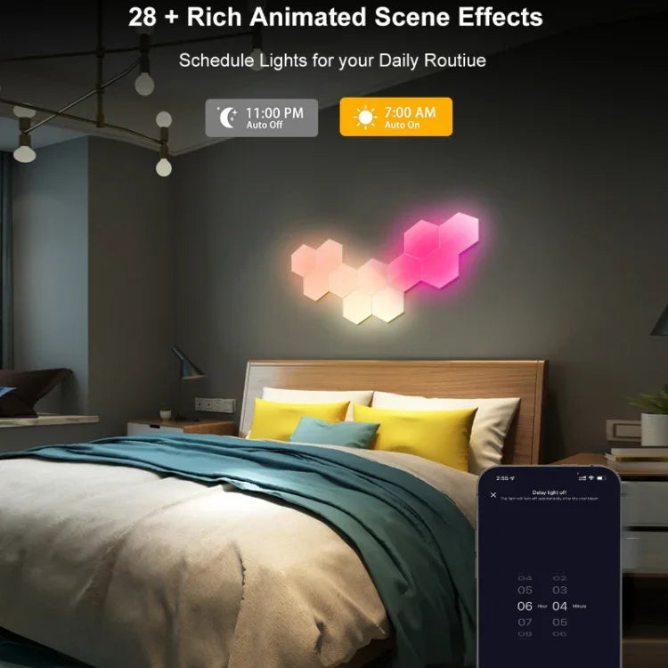 Gaming Ambient Light Smart Chiclet Backdrop Quantum Wall Light, Versions:, 3pcs Bluetooth, 6pcs Bluetooth, 10pcs Bluetooth, 12pcs Bluetooth, 3pcs WIFI, 6pcs WIFI, 10pcs WIFI, 12pcs WIFI