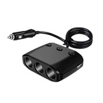 3 in 1 120W Car Cigarette Lighter Independent Switch Dual USB Charger, ZNB03S