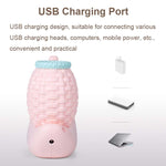 L-0 Cartoon Snail Pen Holder USB Rechargeable LED Soft Eye-Protection Desk Lamp