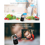 UU24 2.4 Inch Wireless Baby Monitor Camera Temperature Monitor 2 Way Audio VOX Lullaby, UU24 EU Plug, UU24 UK Plug, UU24 US Plug