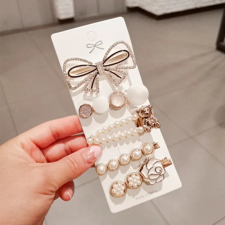 Star Sea Pearl Rhinestone Hair Clip Teenage Girls Headdress