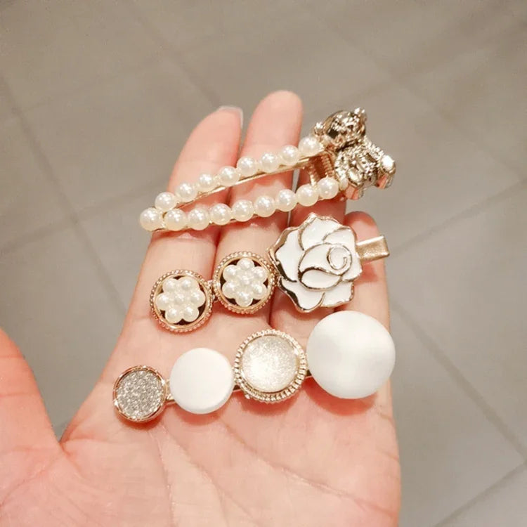 Star Sea Pearl Rhinestone Hair Clip Teenage Girls Headdress