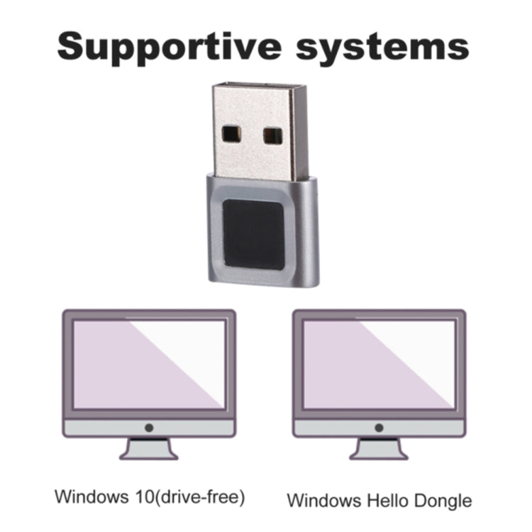 وحدة قارئ بصمة USB صغيرة TRU8 لنظام ويندوز 11 و10 Hello Dongle، TRU8