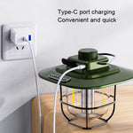LY02 LED Retro Lantern Hand Tent Lamp USB Charging Camping Light, LY02 White, LY02 Black, LY02 Green