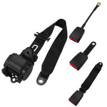 Universal 3-point Car Retrofit Seat Belt With Emergency Locking, Iron Bar Latch, Iron Buckle, Braided Straps