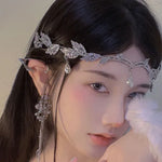 Leaves Frontal Ornaments Crown Hair Band Rhinestone Headdress, Rhinestone Headdress Silver, Rhinestone Headdress Gold