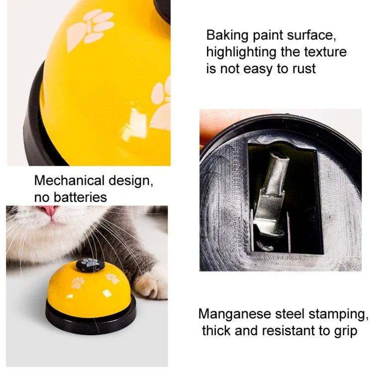 寵物玩具訓練叫晚餐小鈴鐺腳印圈 狗玩具, 3個寵物鈴鐺黃色, 3個寵物鈴鐺紅色, 3個寵物鈴鐺粉色, 3個寵物鈴鐺白色, 3個寵物鈴鐺皇家藍