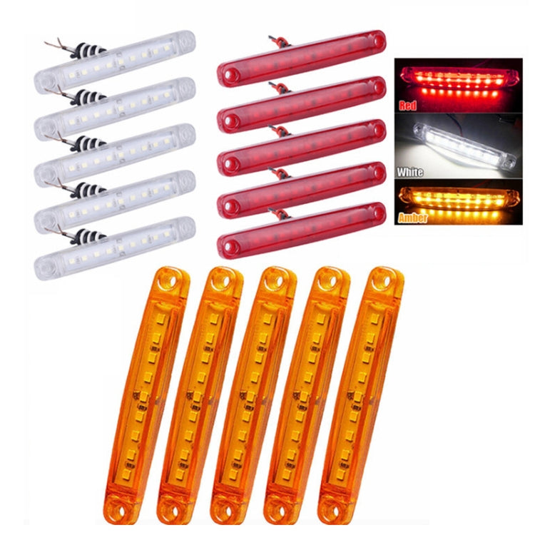 MK-224 10pcs 12-24V Truck Trailer 9LED Side Light Tail Lamp Signal Light, MK-224(Red), MK-224(Yellow), MK-224(White)
