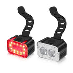 طقم مصابيح دراجة USB قابلة للشحن للركوب في الهواء الطلق LED، النمط: ضوء أمامي، ضوء خلفي، ضوء أمامي + ضوء خلفي