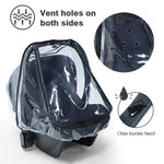 Baby Safety Seat Rain Cover Transparent EVA Stroller Baby Carriage Rain Cover, Rain Cover