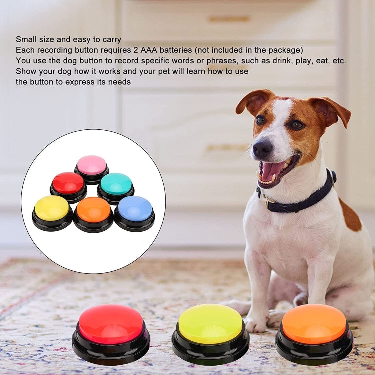 Pet Communication Button Dog Vocal Box Recording Vocalizer, Style: Recording Model, White, Dark Blue, Light Blue, Green, Purple, Red, Orange, Rose Red, Pink, Yellow, Lake Blue