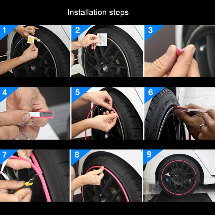 Car Wheel General TPE Protection Ring Bumper Wheel Decoration Modification Supplies, Black, Yellow, White, Orange, Gray, Red, Green, Blue, Pink, Purple