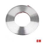 W12 8m/roll Car Universal Reflective Wheel Electroplating Decorative Strip, 1roll Electroplating Gold, 1roll Electroplating Silver, 1roll Electroplating Purple, 1roll Electroplating Red, 1roll Electroplating Blue