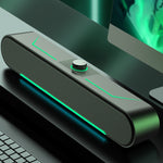 LED Luminous HIFI Stereo Computer Speakers Long Gaming Wired Audio, A39 Wired (Black)