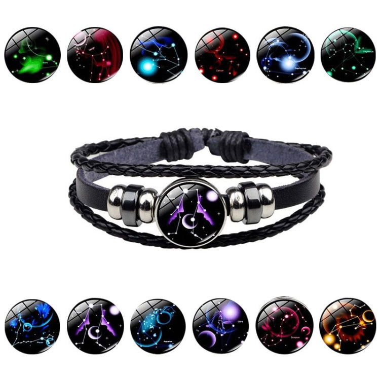 Twelve Constellations Multilayer Beaded Cowhide Bracelet, Style: Virgo Ordinary, Bracelet Scorpio Luminous, Bracelet Pisces Ordinary, Bracelet Cancer Luminous, Bracelet Leo Luminous, Bracelet Virgin Luminous, Bracelet Gemini Luminous                   ...