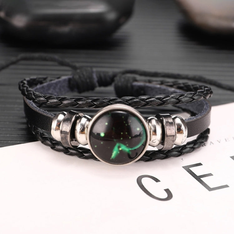 Twelve Constellations Multilayer Beaded Cowhide Bracelet, Style: Virgo Ordinary, Bracelet Scorpio Luminous, Bracelet Pisces Ordinary, Bracelet Cancer Luminous, Bracelet Leo Luminous, Bracelet Virgin Luminous, Bracelet Gemini Luminous                   ...