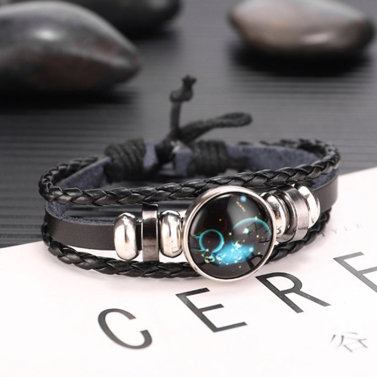 Twelve Constellations Multilayer Beaded Cowhide Bracelet, Style: Virgo Ordinary, Bracelet Scorpio Luminous, Bracelet Pisces Ordinary, Bracelet Cancer Luminous, Bracelet Leo Luminous, Bracelet Virgin Luminous, Bracelet Gemini Luminous                   ...
