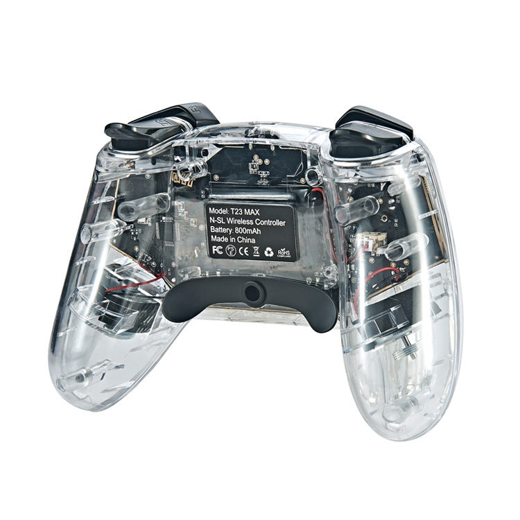 For Switch Pro Wireless Bluetooth Gamepad With LED Light Wake Up Function, Transparent With LED