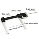 Multi-function Tire Patterns Deep Ruler Brake Disc Thickness Measuring Tools, Measuring Tools