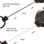 Backpack Carabiner Plastic Retractable Pull Badge Reel, Black-Steel Wire Rope, White-Steel Wire Rope, Black-Fiber Rope, White- Fiber Rope