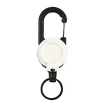 Backpack Carabiner Plastic Retractable Pull Badge Reel, Black-Steel Wire Rope, White-Steel Wire Rope, Black-Fiber Rope, White- Fiber Rope