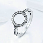 2 PCS Alloy Lucky Circle Diamond Halo Rings, 6, 7, 8, 9, 10