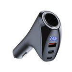 Car Charger Multifunctional Digital Display QC Charging Cigarette Lighter Adapter, AAC Dual USB, CCA Dual PD
