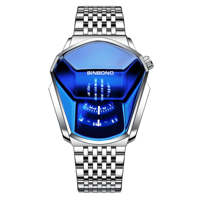 BINBOND Locomotive Concept Steel Belt Watch Men Live Black Technology Watch, Steel Belt White Steel Blue Face, Steel Belt White Steel White Face, Steel Belt Blue Steel Blue Face, Steel Belt Full Gold-Blue Face, Steel Belt Full Gold Gold Face