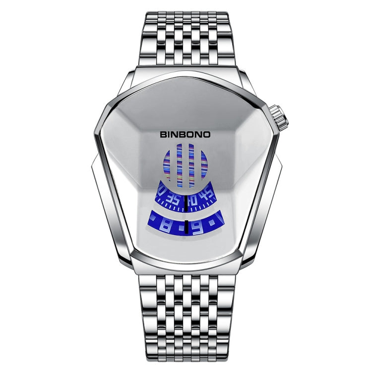 BINBOND Locomotive Concept Steel Belt Watch Men Live Black Technology Watch, Steel Belt Black Stee Blue Face, Steel Belt White Steel Blue Face, Steel Belt White Steel White Face, Steel Belt Blue Steel Blue Face, Steel Belt Full Gold-Blue Face          ...