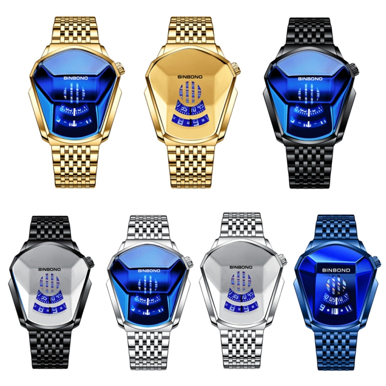 BINBOND Locomotive Concept Steel Belt Watch Men Live Black Technology Watch, Steel Belt Black Stee Blue Face, Steel Belt White Steel Blue Face, Steel Belt White Steel White Face, Steel Belt Blue Steel Blue Face, Steel Belt Full Gold-Blue Face          ...