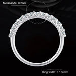 Sterling Silver S925 Plated Plated Row Moissanite Ring, MSR014-A