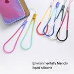 5pcs Silicone Cell Phone Lanyard Watercolor Woven Pattern Fan U Disk Strap, Spring Sakura, Winter Snow, Slurry, Green, Autumn Leaf Yellow, Purple Red