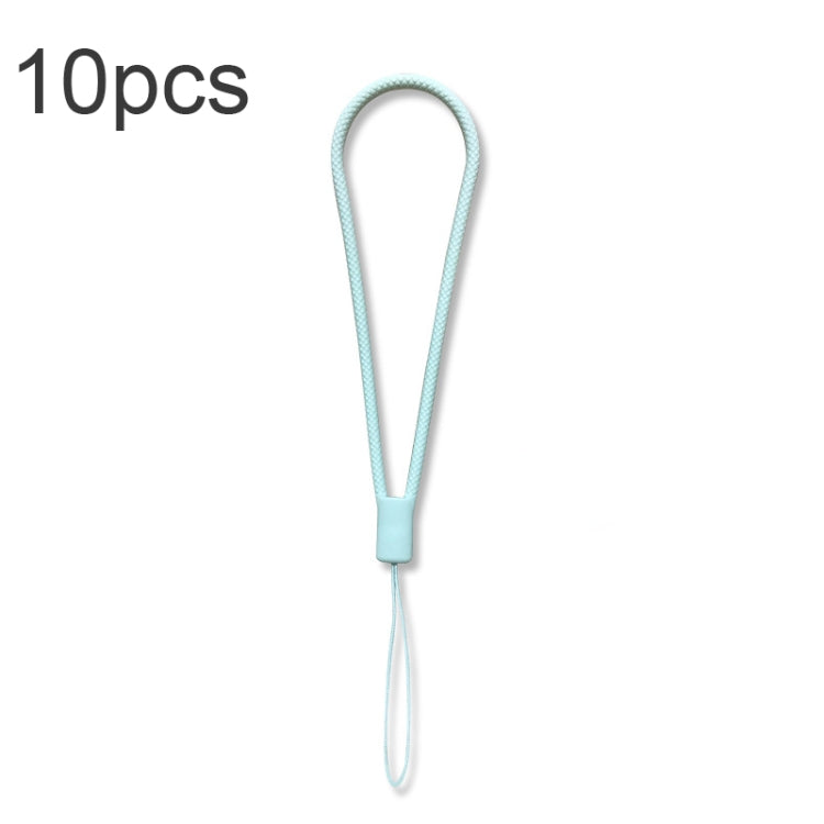 10pcs  Silicone Woven Pattern  Cell Phone Lanyard Anti-loss Hand Rope, Dark Night Green, White, Grass Purple, Light Green, Clove Purple, Antique White, Black, Red, Matcha Green, Lemon Yellow, Shallow Purple, Sand Pink, Sugar Orange, Tea Red            ...