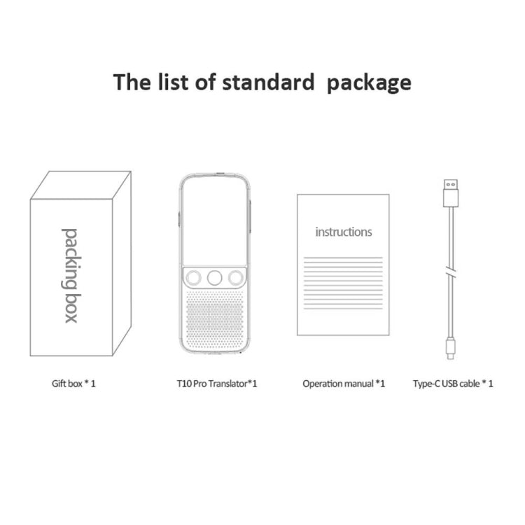 T10Pro Wifi Artificial Intelligence Photo / Recording Translating Machine Supports 138 Languages, T10Pro White, T10Pro Black