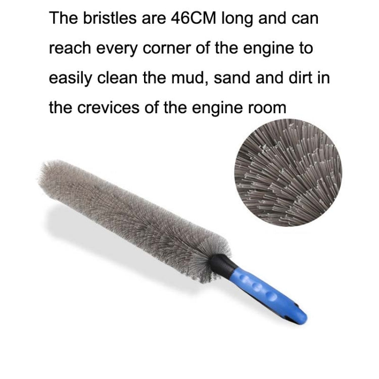 W-102 Car Steel Ring Hub Brush Long Handle Without Hair Hair Curved Cleaning Brush