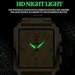 BINBOND B4143 Rectangular Outdoor Men Waterproof Quartz Watches