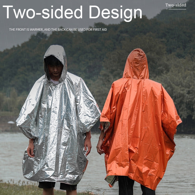 Outdoor Cycling Thickened Reflective Windproof Multifunctional Raincoat, 130 x 100 cm (Orange)