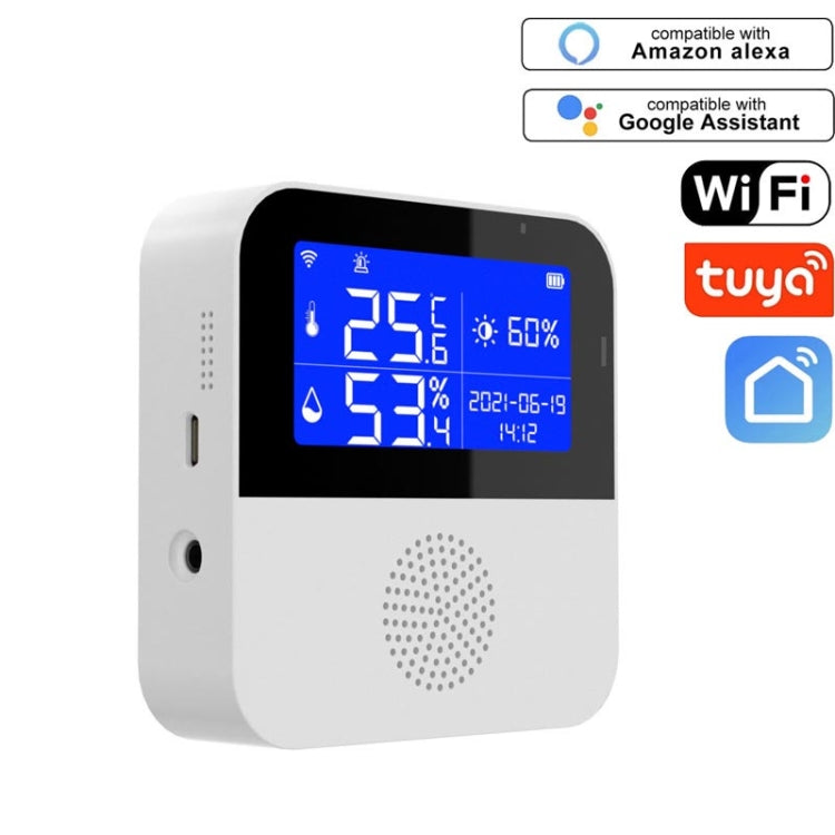 مستشعر درجة حرارة ورطوبة واي فاي Tuya مع شاشة LCD بحجم 2.9 بوصة، المواصفات: مستشعر فقط، مع خط استشعار