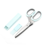 Five-Layer Vegetable Scissors Office Shredding Stainless Steel Scissors, Green White, Black Red, Green Gray, Blue Gray