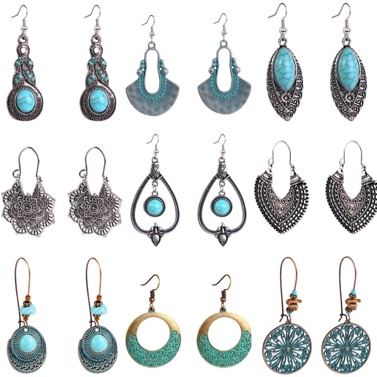 Turquoise Ethnic Style Earrings Temperament Simple Vintage Earrings, E2203-3, E2204-6, E2204-7