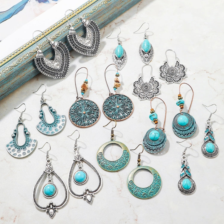 Turquoise Ethnic Style Earrings Temperament Simple Vintage Earrings, E2203-3, E2204-6, E2204-7