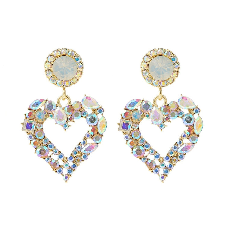 Love Silver Needle Earrings Simple Earrings, E2109-13 White Diamond