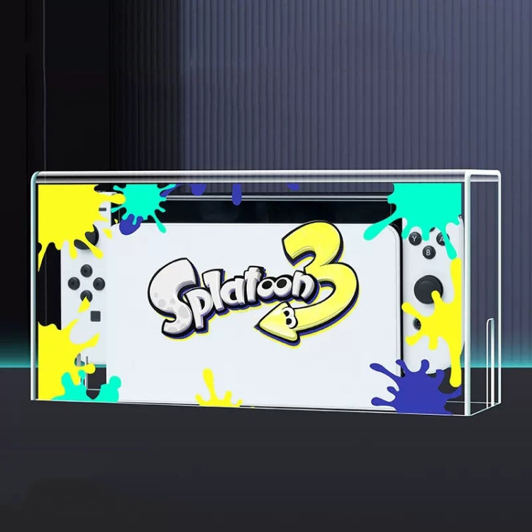 035 for Nintendo Switch/Oled Game Console Display Luminous Base Dustproof Cover, Spec:, Light Base, Transparent, White Label, Black Label, Handle, Jet Warrior, Noble, Gengar